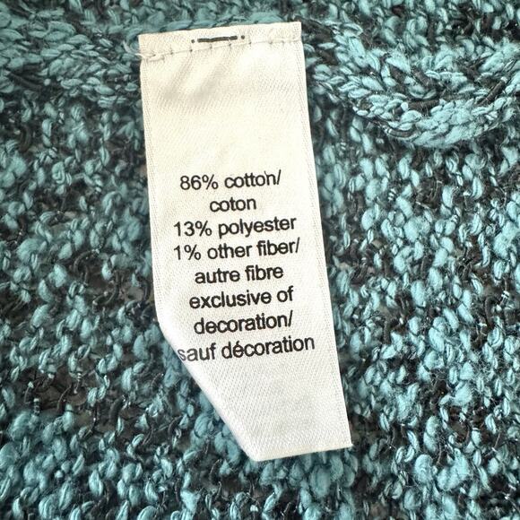 Maurices Sweater Crochet Knit Dress Sz 2 Teal Blue Tunic Long Sleeve Bow Back - Picture 14 of 15